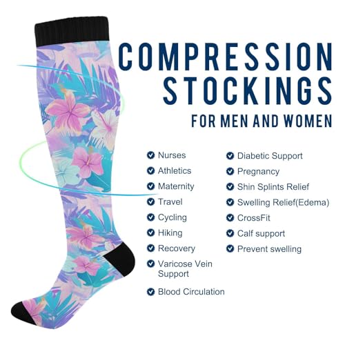 Wusikd Pirate Skulls Compression Socks for Women and Men Circulation Cute Long Socks for Athletic Running 1 - color: Multi 3