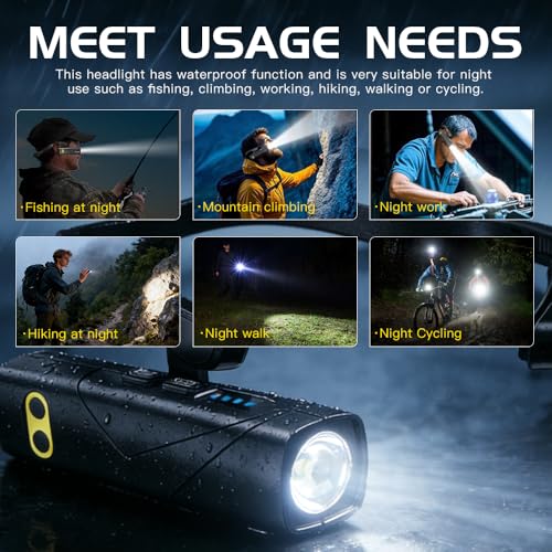 LED Rechargeable Ear-Mounted Headlamp with Motion Sensor, 5 Modes White & Red Light, Lightweight Ear-Hook Headlamp for Running, Camping, Hiking, Work, Repair – Hands-Free & Waterproof