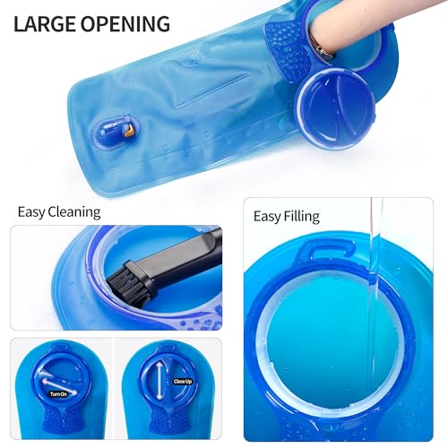 Unigear Hydration Bladder Water Reservoir 1.5L-3L for Hiking Backpack - color: Blue with Cleaning kit, size: 101.4 Ounces