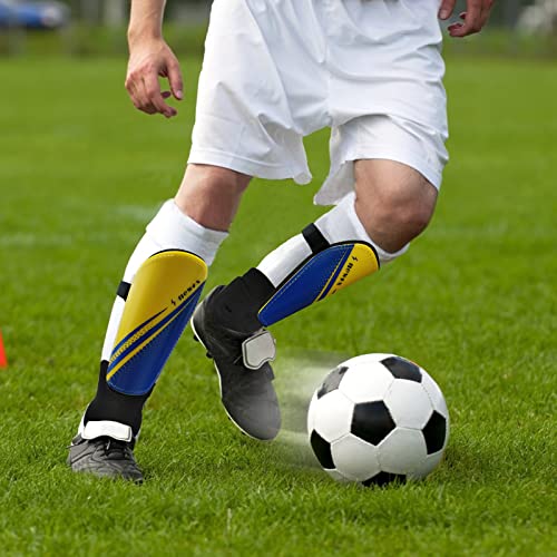 Newox Soccer Shin Guards for Kids Youth Toddler - color: Yellow+Blue, size: Small