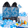 Reusable Plastic Ice Cubes, 500 Pack, 15.4LBS, with 2 Storage Bags