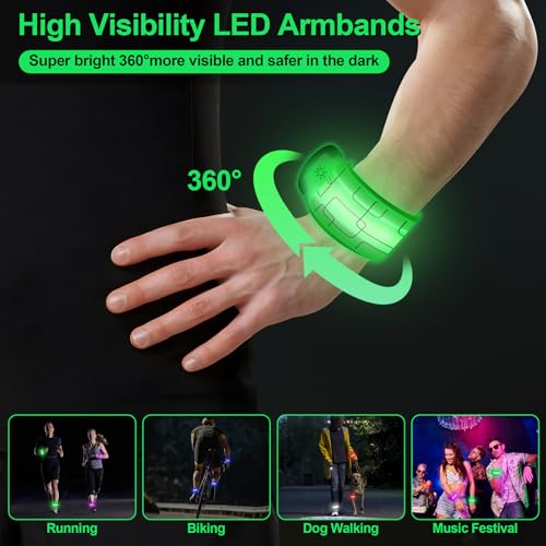 LED Armband Rechargeable for Night Running Walking(2 Pack)
