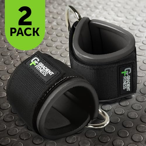 Ankle Straps for Cable Machines, Adjustable, 2 Pack - style: Black 1 D-Ring