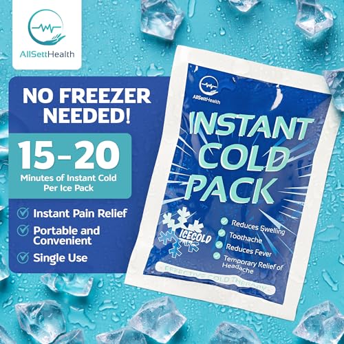 50 Pack Instant Ice Packs for Injuries, Disposable First Aid Cold Packs - size: 50 Pack (6" x 4.5")
