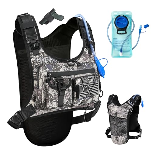 Criuage USA Patent Running Hydration Vest Backpack, Lightweight Chest Pack with 2.0L Water Bladder Bag Daypack for Hiking Running Cycling Race Marathon for Women Men - color: Cagray