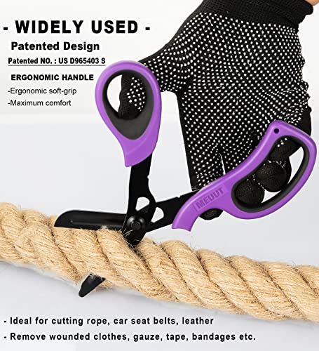 MEUUT Medical Scissors 2-Pack Trauma Shears for Nurses All Purpose Scissors - color: Purple/Black+purple/Black