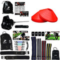Kbands Athlete Variety Speed Package (Kbands Leg Bands, 10 Speed Agility Cones, 4 Infinity Mini Loop Hip Bands, and Dual Running Parachutes) (Advanced Athlete - Red, Orange, Green, Blue, and Black)