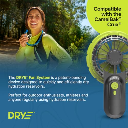 Drye® Hydration Reservoir Dryer Kit – Compatible with CamelBak® Crux® Reservoirs – Fast-Drying – Rechargeable Fan with Tube Dryer & Adjustable Timer