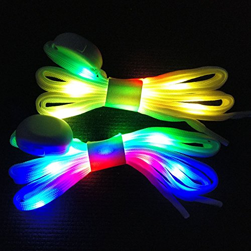 LED Shoelaces Light Up Shoe Laces 3 Modes 7 Colors Flashing Colorful Shoestrings