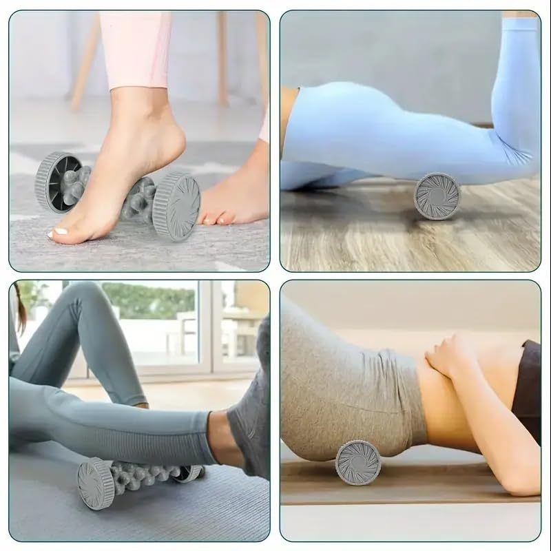 Portable Foot Massager Roller - Deep Tissue Muscle Massage for Plantar Fasciitis Relief, Heel & Arch Pain - Reflexology Therapy Tool for Men & Women (Dark Gray) - color: Dark Gray