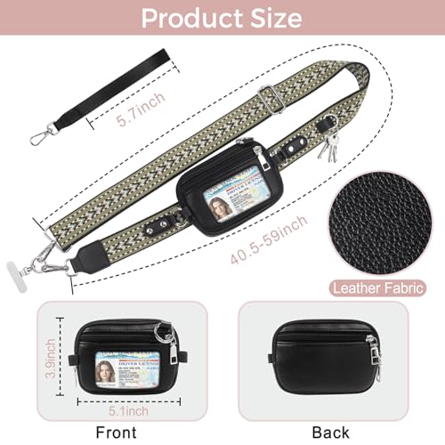 Phone Lanyard Wallet Crossbody Strap To Save The Bag For Girls - color: Black