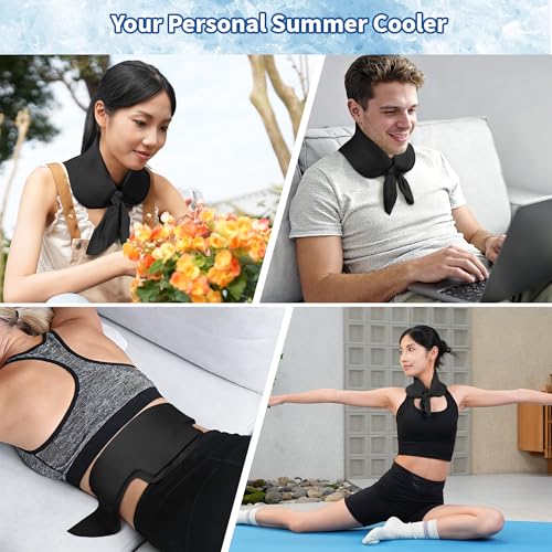 Widened Cooling Neck Wraps Long Lasting Neck Ice Pack Wrap - color: Black