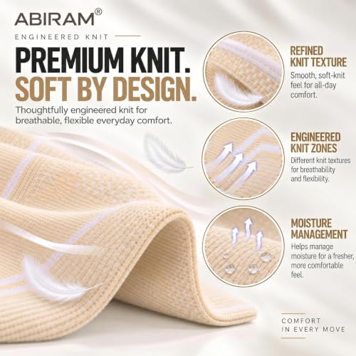 ABIRAM Ankle Brace Compression Sleeve with Adjustable Support Strap - color: Light Beige, size: Small