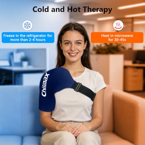 Shoulder Ice Pack Wrap for Rotator Cuff Cold Therapy Brace 2Pack - color: 2 Pcs Large-blue