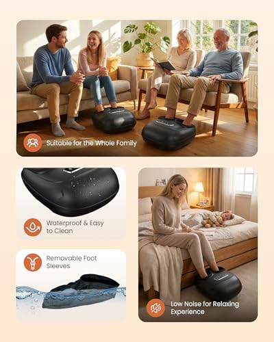 CILI Shiatsu Foot Massager with Heat & Compression, FSA Eligible - color: Black