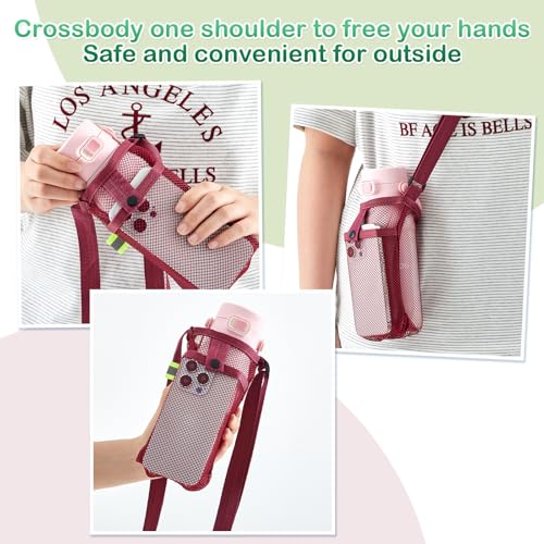 Mumufy Mesh Water Bottle Holder Sling with Strap - color: Stylish
