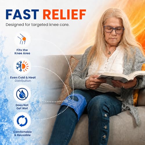 APEL Gel Cold & Hot Knee Gel Pack, Reusable Wrap, Flexible Pain Relief Care - size: S / M