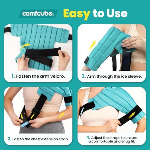 Shoulder Ice Pack Wrap, 2 Hours Rotator Cuff Cold Therapy - style: Ice Grid Gel Design