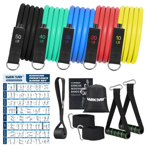WIKDAY Resistance Bands with Handles for Exercise,beginners - color: 150LBS COLOR