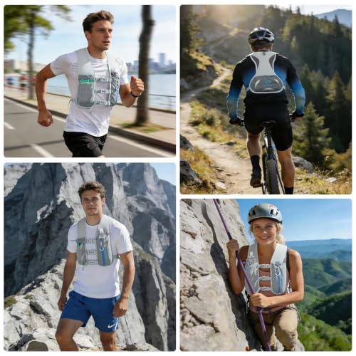 Maelstrom Running Vest, Lightweight Hydration Pack with 500ml Soft Flask - color: Gray