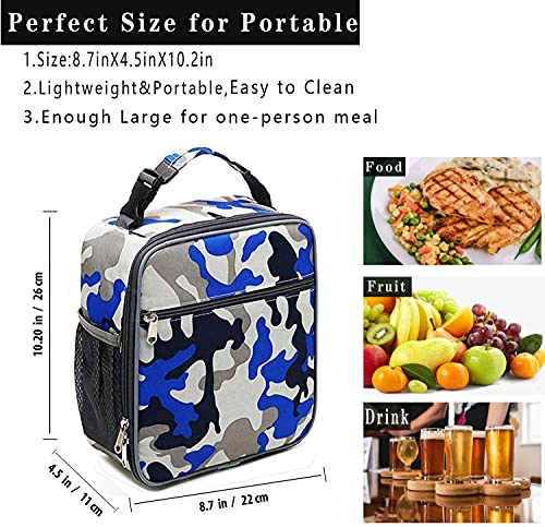 ZM-YOUTOO Lunch Box for Men - Reusable Lunch Bag Men Adult Women- Insulated Small LunchBox (Camouflage) - color: Camouflage