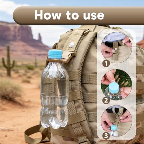10Pcs Water Bottle Clip for Backpack, Portable Hanging Bottle Buckle Water Bottle Clip for Backpack Lightweight Strap Holder for Outdoor Camping Hiking Traveling