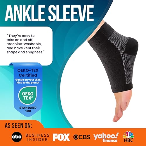 Ankle Brace Socks - Ankle Compression Sleeve - Foot Brace for Women & Men - color: Beige, size: Medium