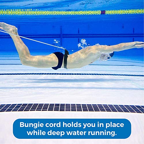 Water Gear Water Runner Hitch - Holds You in Place - Deep Water Tether Swimming Bungee Cord 51-inch - Stationary Swimmer Resistance Leash Rope