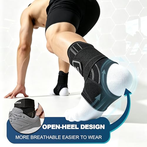Adjustable Ankle Support Brace with 2 Stabilizers for Sports&Daily - 1Pack - size: Large