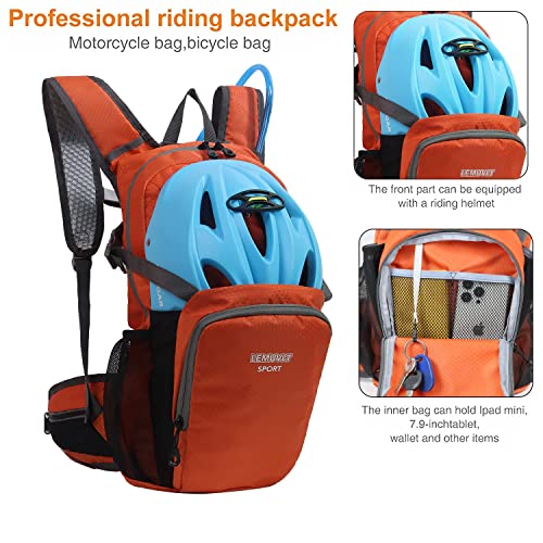 Hiking Daypack 15L Lightweight Waterproof Backpack - color: Orange