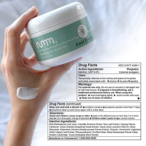 numm. Pain Relief Gel, Cool Freeze – Soothing Cooling Gel with 6% Menthol for Muscle Soreness, Joint Pain & Body Aches, Fast-Absorbing Topical Cream, Citrus Mint Scent – 8 Ounce (Pack of 1)