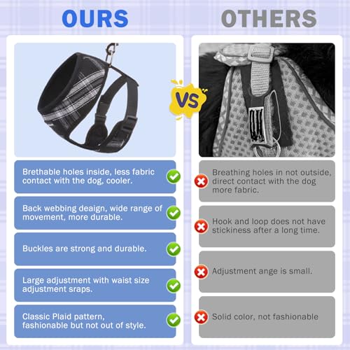 SCENEREAL No Pull Dog Harness and Leash Set Small Medium Sized Dog - color: Black & White, size: XS: Chest Girth: 10"-14"