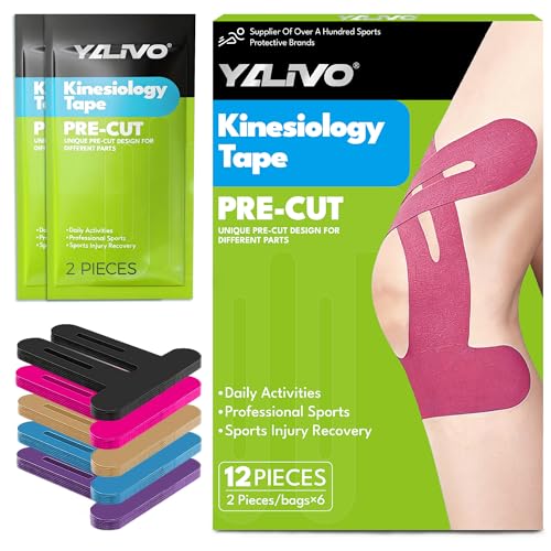 Precut Kinesiology Tape for Knees, 24 Pcs Individual Packaged(Pink) - color: Pink, size: 24PCS