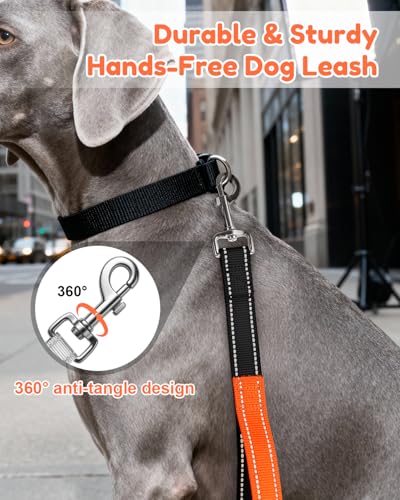 XiaZ Hands Free Dog Leash,Versatile Crossbody Dog Leash with Waist Support Strap,5.9-7.9 FT Waist Belt with Double Handles for Small Medium and Large Dogs Walking, Running and Jogging, Black - color: Black