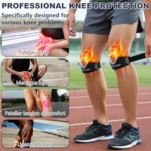 Charunee 2 Pack Patellar Tendon Support Strap Knee Brace for Women & Men,Silicone Patella Band for Running Hiking Basketball Gym Fitness Tennis Badminton Cycling