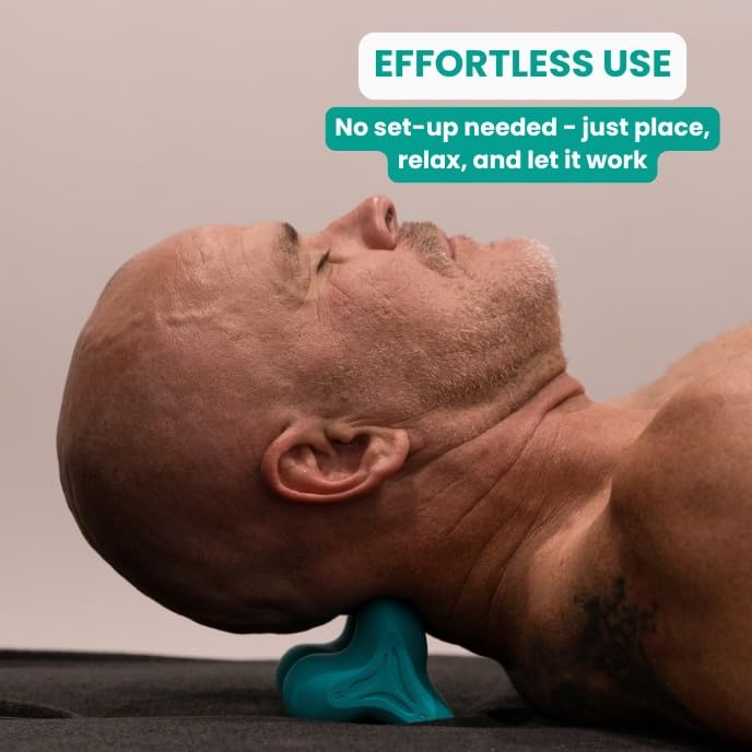 Trigger Point Massager for Neck and Shoulder Pain, Occipital Release Tool - color: Teal