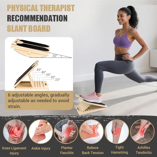 3-in-1 Slant Board & 180°/360° Balance Board, 460 LBS Capacity Calf Stretch