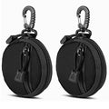FRTKK 2 Pack Tactical Compact EDC Pouches Military Molle Utility Pouch Accessories Organizer Pouch Coin Purse Keychain Pocket Credit Card Holder Waist Pack - color: Black