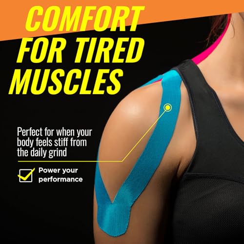 Kinesiology Tape, Elastic Latex-Free Sports and Athletic Support, 3 Rolls - color: Black-blue-pink