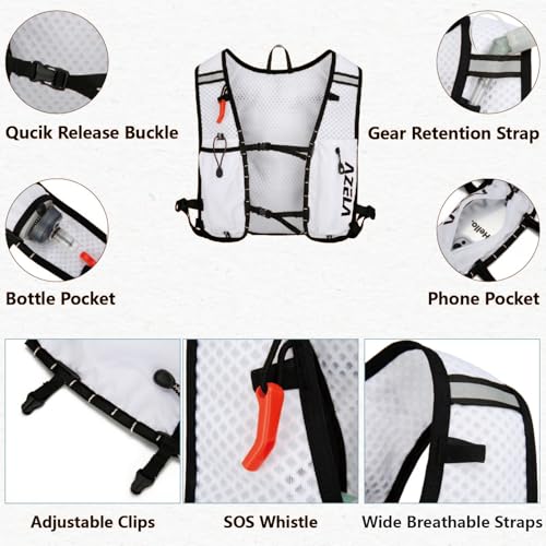 JEELAD Hydration Backpack Lightweight Vest for Hiking Trail Running Gear Cycling Marathon for Women Men - color: E - Black (10L) - only Vest
