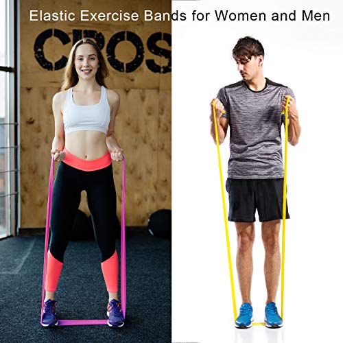 Coolrunner 7FT Long Latex Free Elastic Flat Exercise Band Set of 3