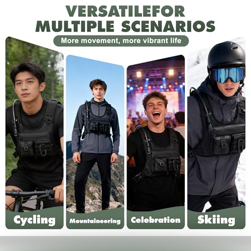 Hydration Running Vest Backpack with 2L Water Bladder - Lightweight & Reflective Chest Pack with Gear Holder, Includes Free Carabiner for Hiking, Running, Cycling, Marathon (Men & Women)