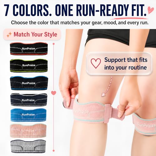 Knee Strap 2 Pack for Patellar Tendon Support – Adjustable Patella Knee Band for Running, Walking, Hiking, Tennis & Pickleball, Pink - color: Pink