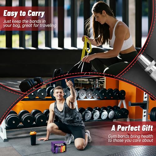 4-Level Resistance Bands for Working Out, Pull Up Assistance Bands - color: Multicolor