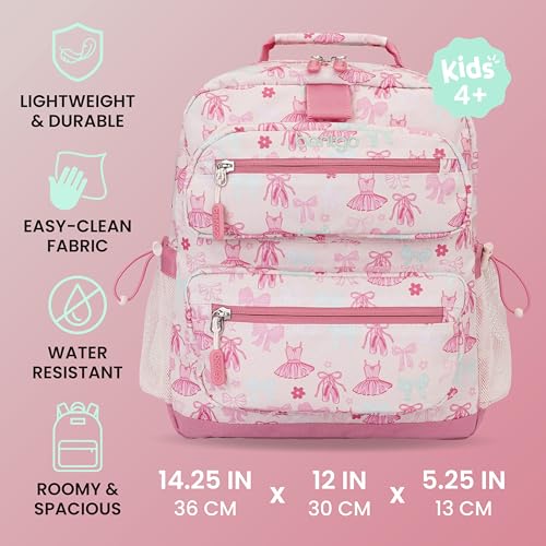 Bentgo Kids Print Durable & Water-Resistant Backpack - color: Ballet & Bows, size: Kids Medium