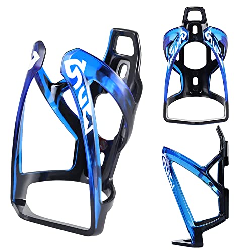 Suruid Bike Water Bottle Cage, Universal Bike Water Drink Holder Durable Ultralight Plastic Water Bottle Holder for Bicycle, Cycling Bottle Cage for MTB, Road Bike, Mountain Bike, 2 Pack - Black Blue - color: Black Blue