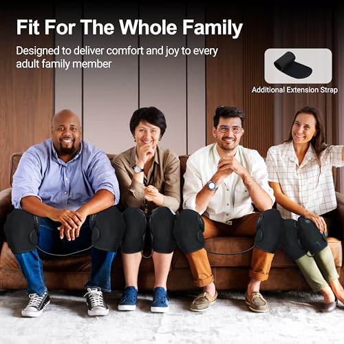 CooCoCo FSA Eligible Knee Massager with Heat, 4pcs 5''x9'' Cold Packs - color: Black