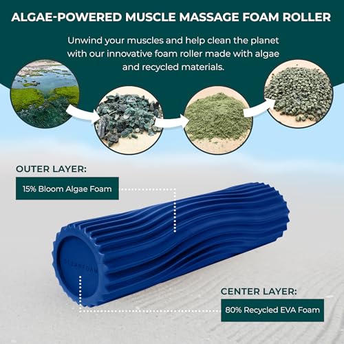 Oceanfoam Tidal Roller - Massage Foam Roller for Exercise (Royal Blue) - color: Royal Blue