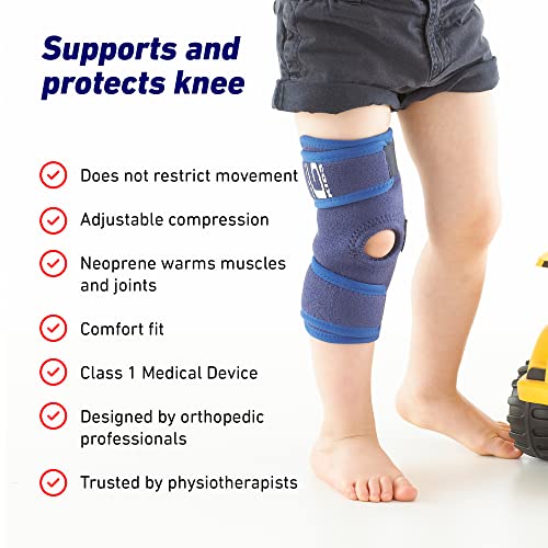 NEO G Kids Knee Brace Open Patella Knee Brace for Kids Suitable for Joint & Meniscus Pain, Osgood Schlatter, Strains, Sprains, Instability, Juvenile Arthritis. Adjustable Class 1 Medical Device-One Size