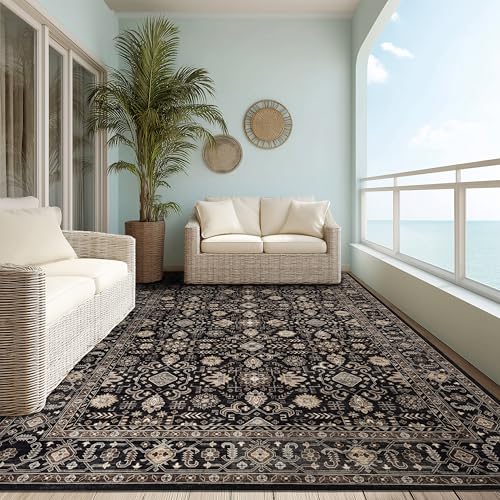 Ruaruarug Washable Area Rug 4×6 for Living Room, Ultra Soft, Black Gold - color: Black Gold, size: 4' x 6' (Rectangular)